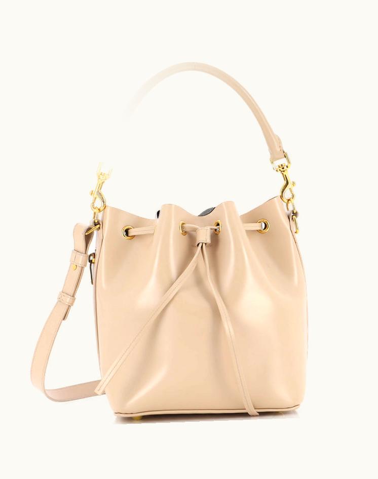 Saint Laurent Saint Laurent Emmanuelle Bucket Bag Leather Medium in Neutral Color