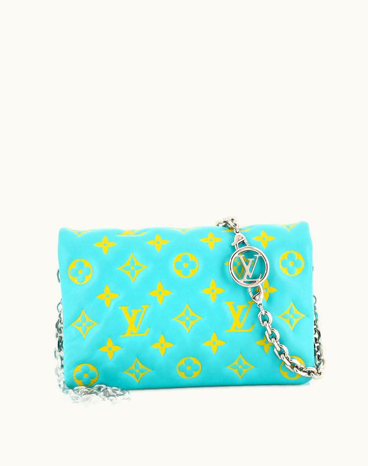 Louis Vuitton Louis Vuitton Coussin Pochette Monogram Embossed Lambskin Blue Leather Shoulder Bag