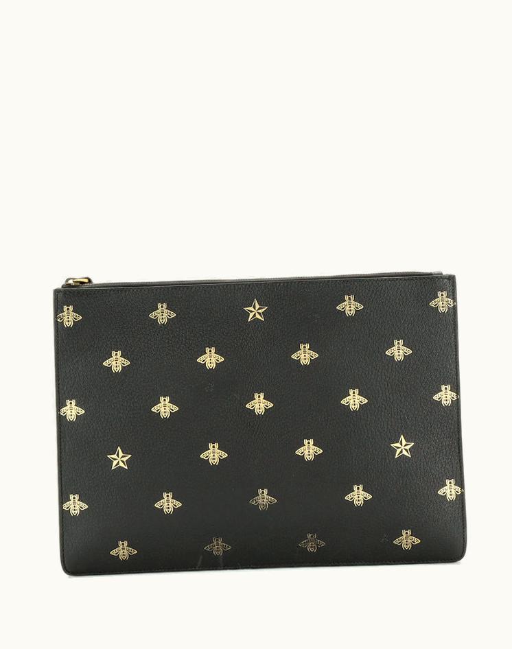 Gucci Gucci Zip Messenger Bag Printed Leather Large