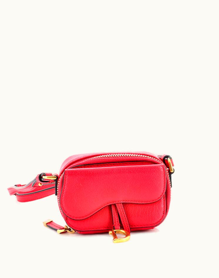Dior Dior Saddle Shoulder Strap Pouch Goatskin Mini