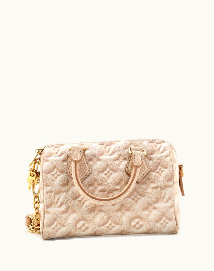 Louis Vuitton Louis Vuitton Speedy Bandouliere Bag Stardust Monogram Empreinte Leather 20 Neutral Gold