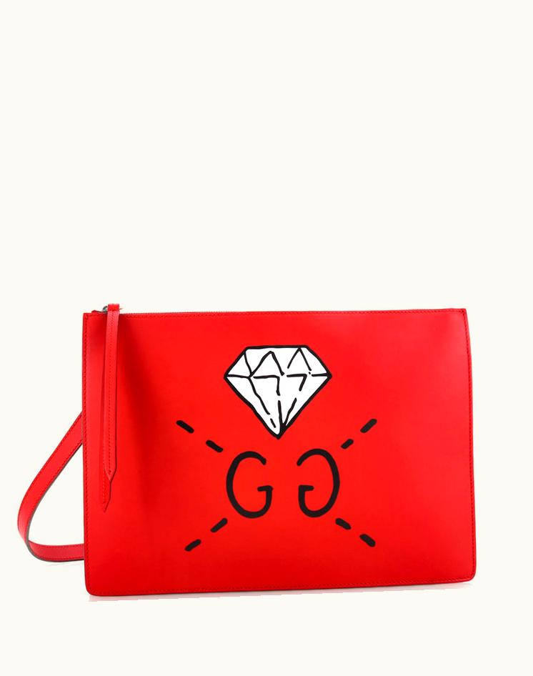 Gucci Gucci Zip Messenger Bag Guccighost Leather Large