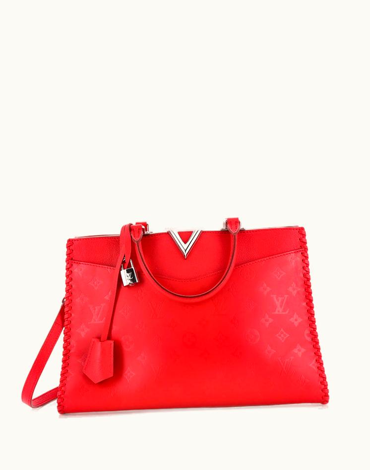 Louis Vuitton Louis Vuitton Very Zipped Tote Monogram Leather Red Silver