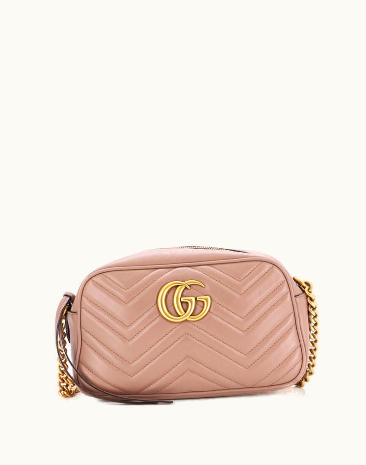 Gucci Gucci GG Marmont Shoulder Bag Matelasse Leather Small Beige