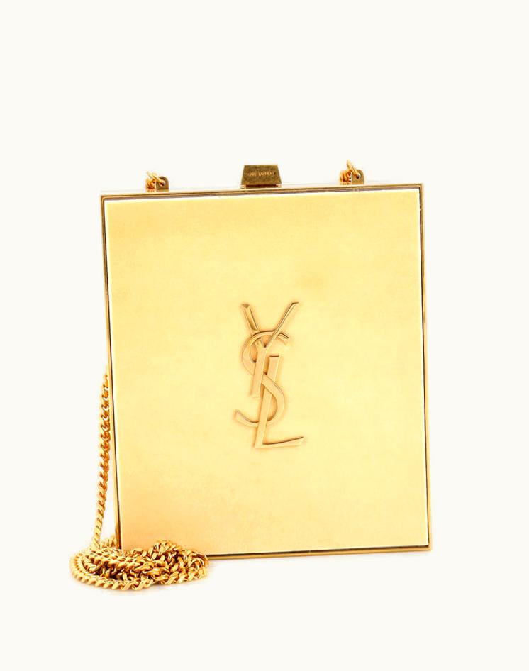 Saint Laurent Saint Laurent Tuxedo Box Minaudiere Leather And Metal
