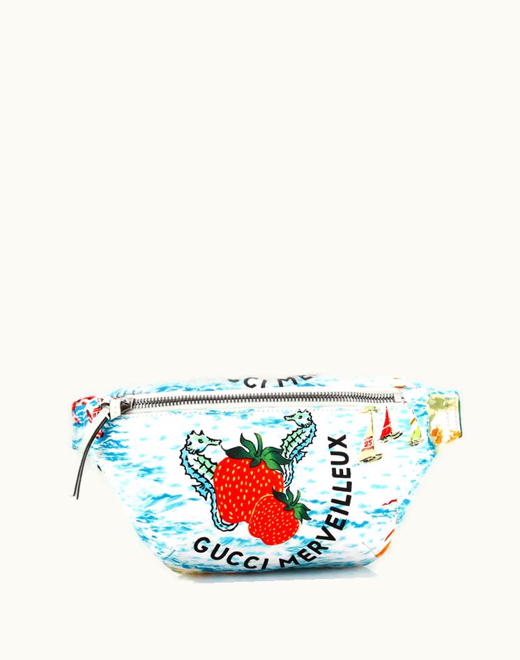 Gucci Gucci Merveilleux Belt Bag Printed Nylon White Silver