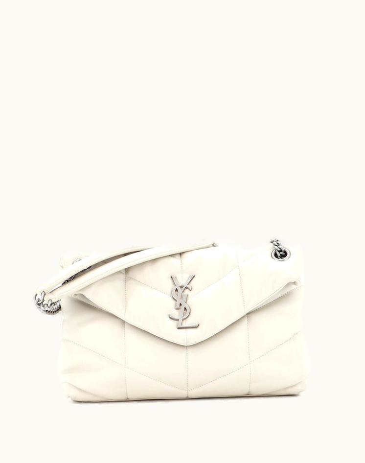 Saint Laurent Saint Laurent Loulou Puffer Shoulder Bag Quilted Leather Small White