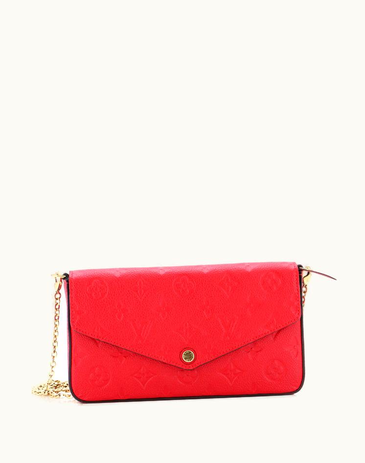Louis Vuitton Louis Vuitton Felicie Pochette Monogram Empreinte Leather Red