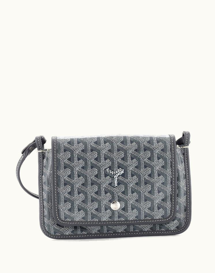 Goyard Goyard Plumet Clutch Wallet Coated Canvas Gray Silver