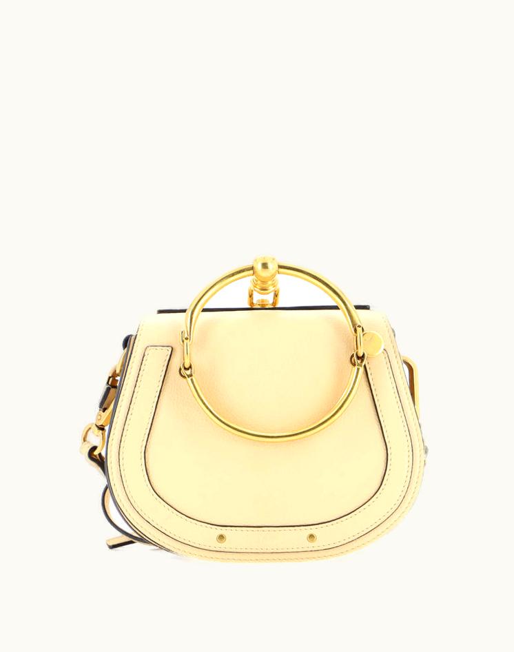 Chloe Chloe Nile Crossbody Bag Leather Small Neutral Beige