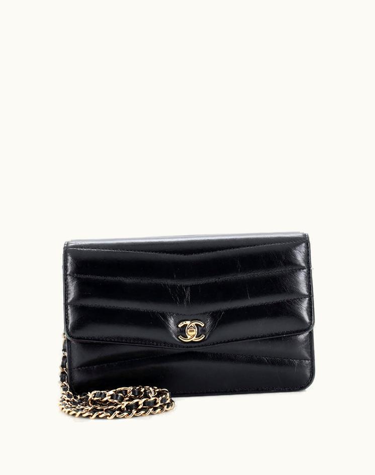 Chanel Chanel Miroir Wallet On Chain Chevron Shiny Lambskin