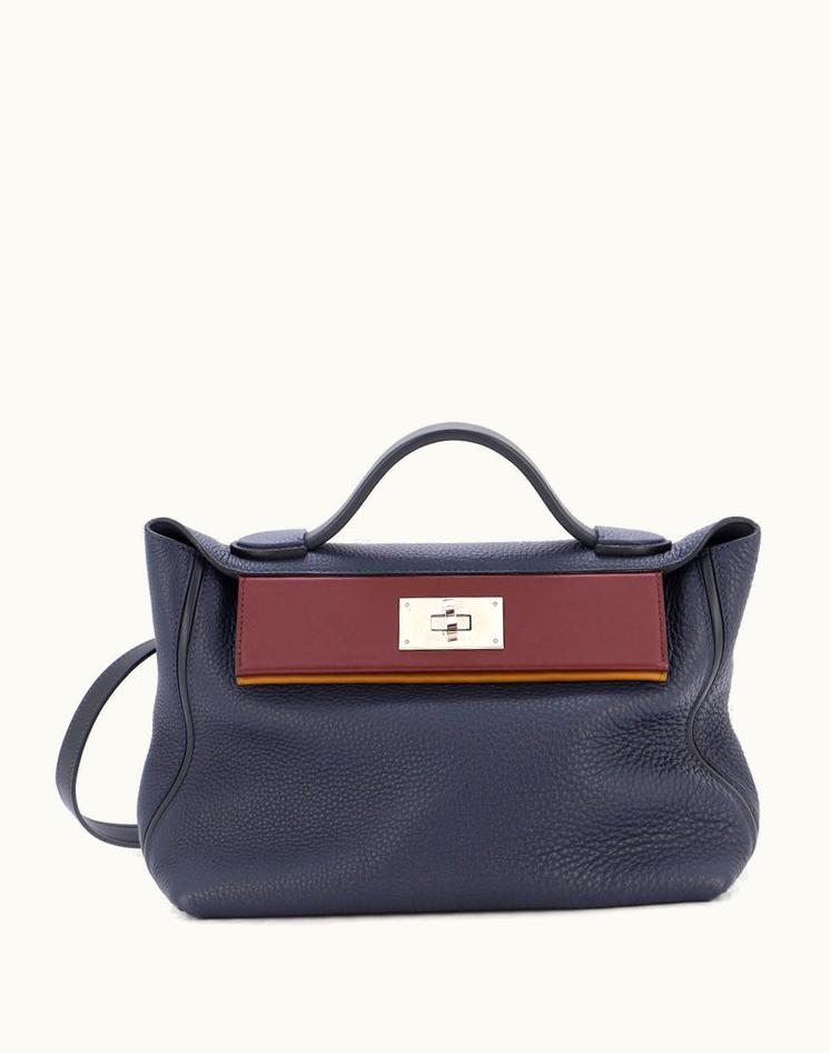 Hermès Hermès 24/24 Bag Togo With Swift 29 Leather Crossbody Blue