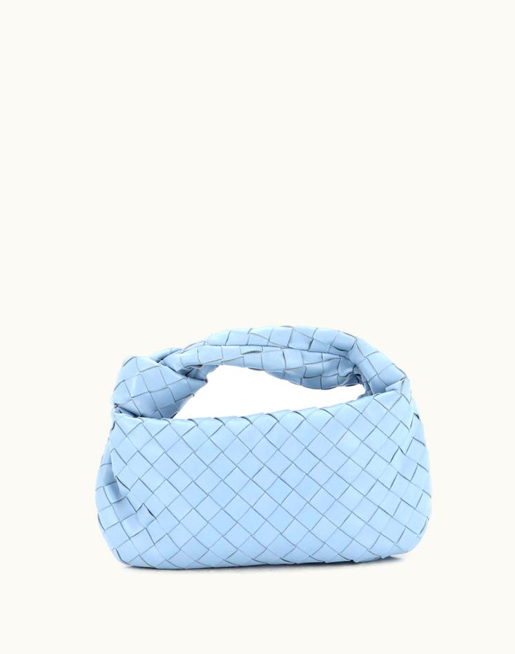 Bottega Veneta Bottega Veneta Bv Jodie Hobo Intrecciato Nappa Mini Leather Blue Silver