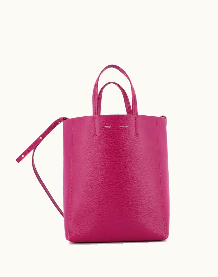 Celine Celine Vertical Cabas Tote Grained Calfskin Small in Purple