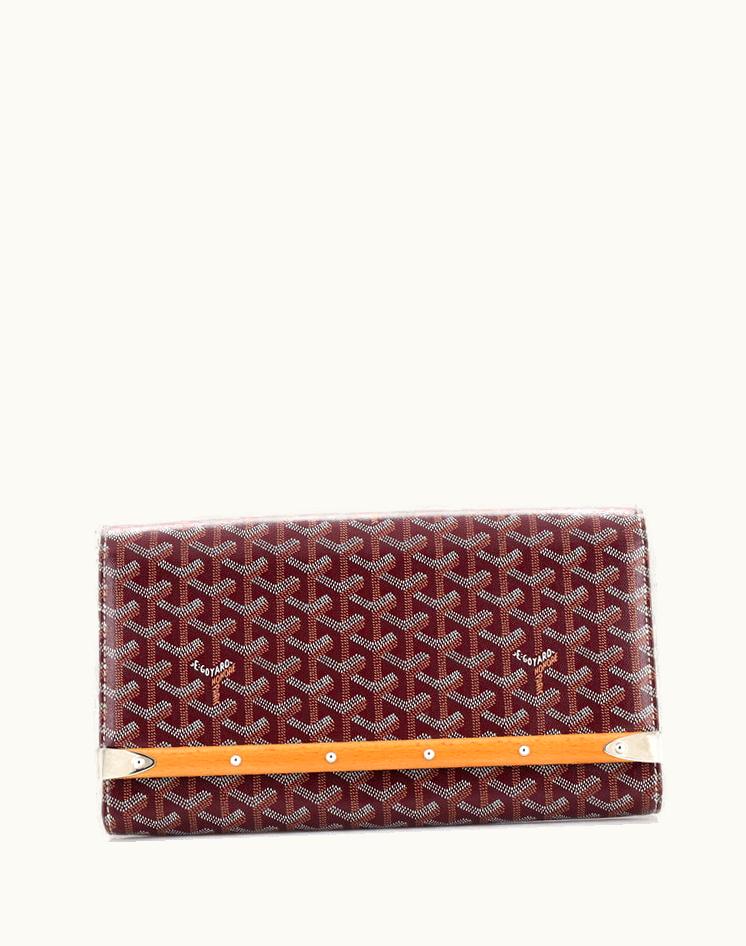 Goyard Goyard Monte Carlo Clutch Coated Canvas MM Red Silver