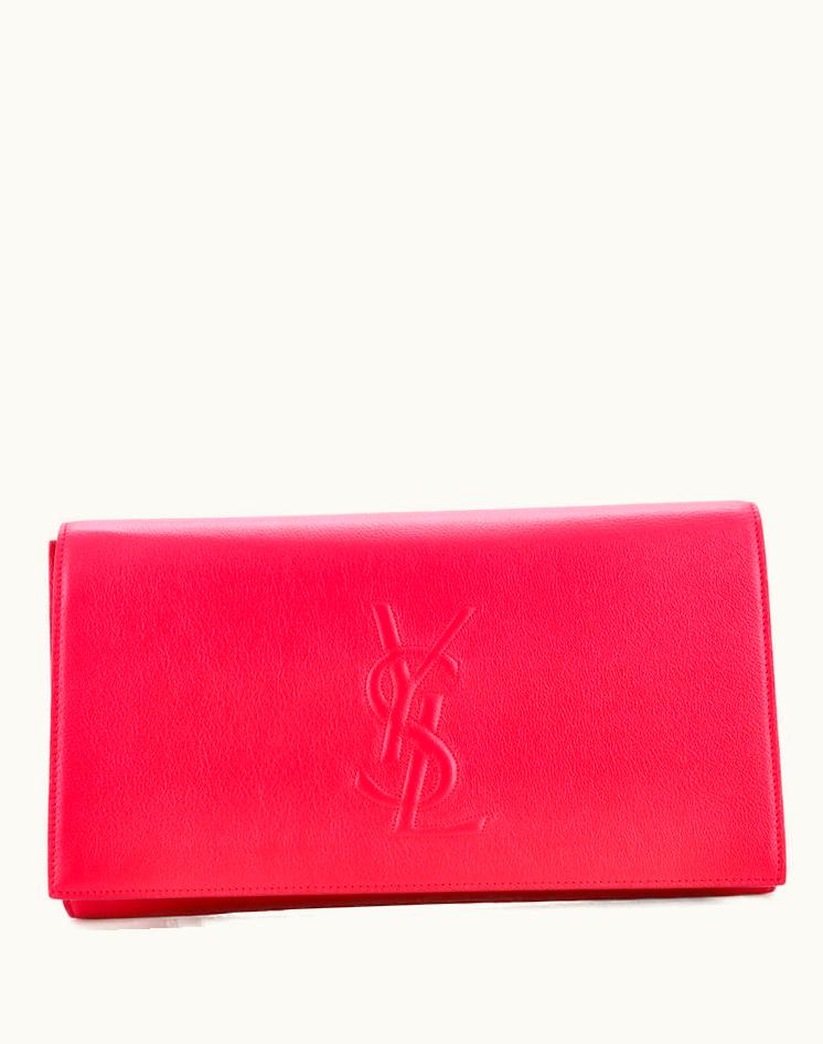 Saint Laurent Saint Laurent Belle De Jour Clutch Leather Large Pink Gold