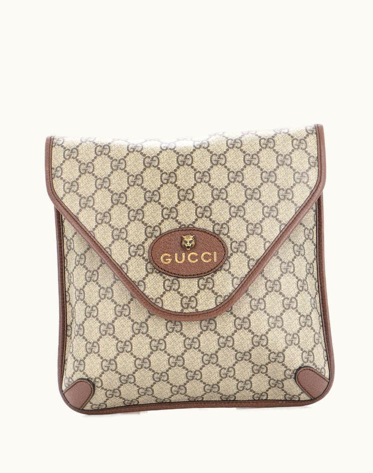 Gucci Gucci Neo Vintage Envelope Messenger GG Coated Canvas Medium Brown