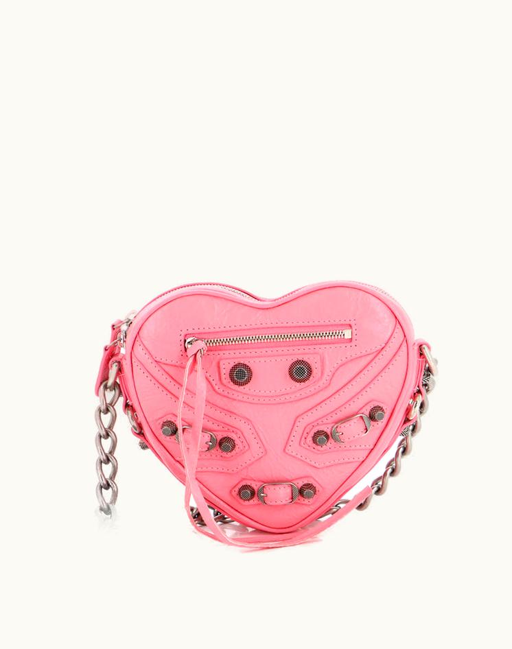 Balenciaga Balenciaga Heart Chain Bag Mini Pink Black Silver