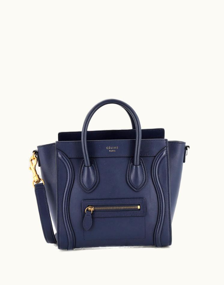 Celine Celine Nano Luggage Bag Smooth Leather Blue