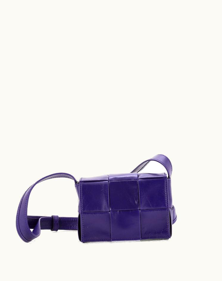 Bottega Veneta Bottega Veneta Cassette Crossbody Bag Maxi Intrecciato Leather Purple
