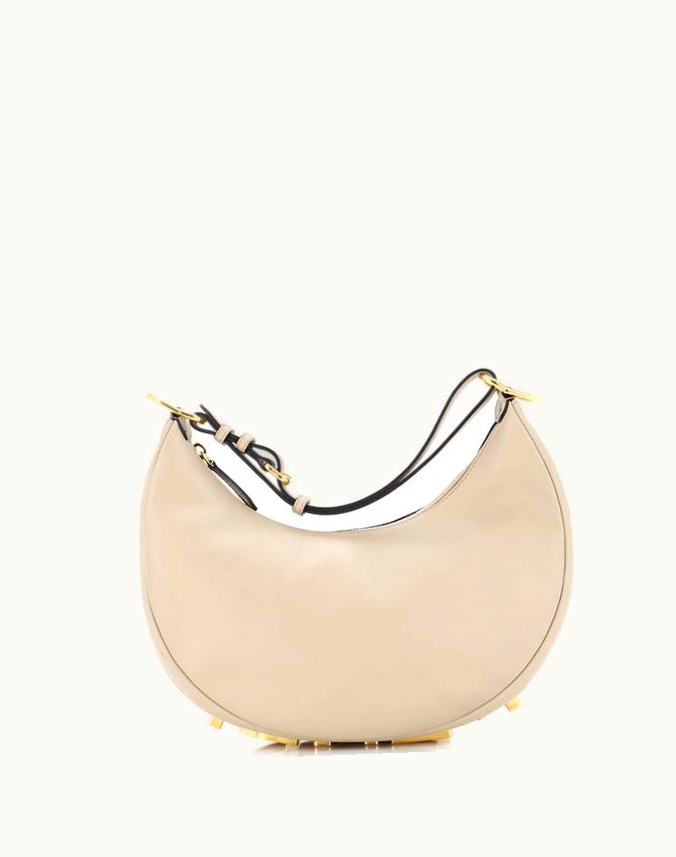 Fendi Fendi Fendigraphy Bag Leather Small Neutral Gold