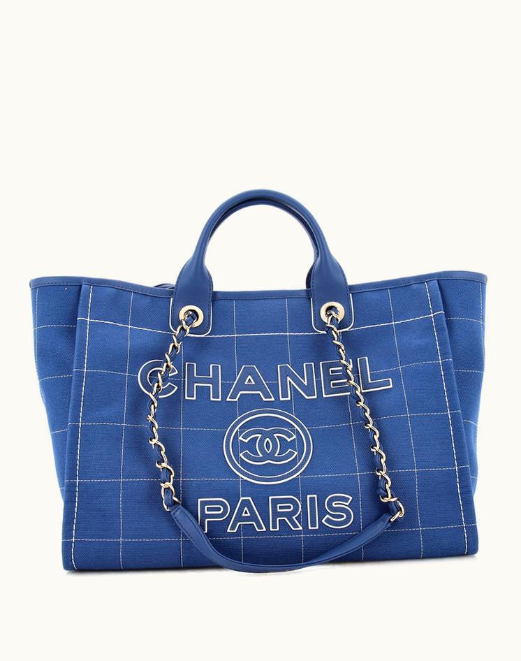 Chanel Chanel Deauville NM Tote Square Stitched Canvas Medium