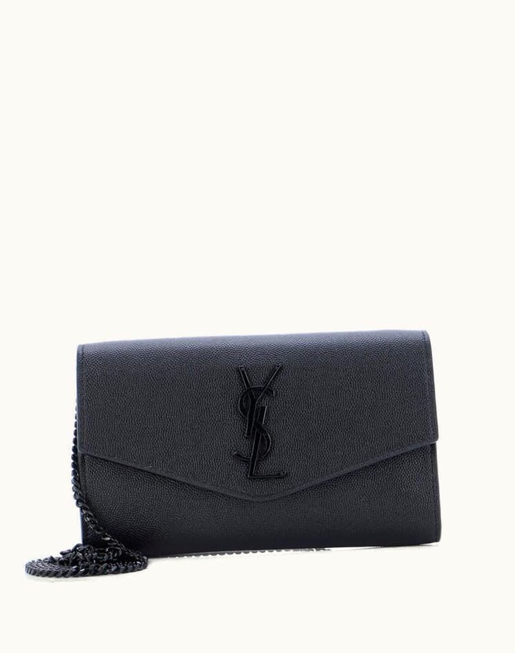 Saint Laurent Saint Laurent Uptown Chain Wallet Leather Black