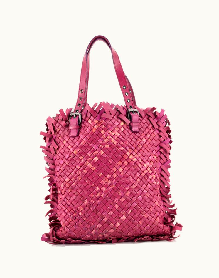 Bottega Veneta Bottega Veneta Paille Sfrangiato Aquatre Tote Fringe Intrecciato Nappa Large