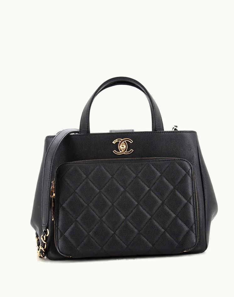 Chanel Chanel Business Affinity Tote Quilted Caviar Small