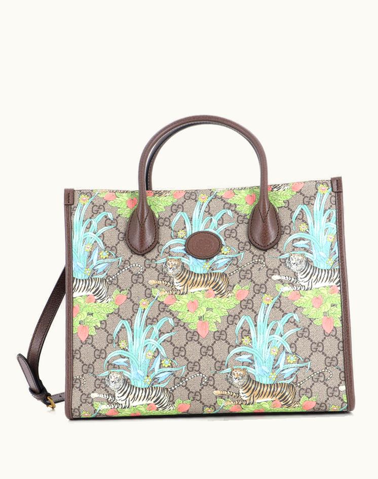 Gucci Gucci Interlocking G Tote GG Coated Canvas And Leather Small Brown Aged Gold