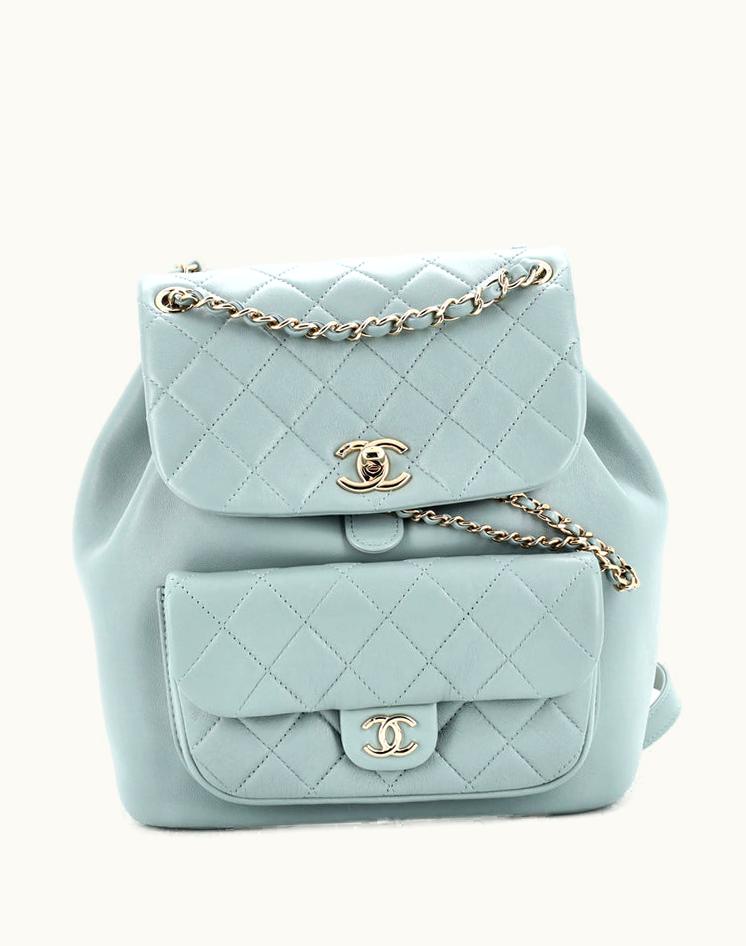 Chanel Chanel Duma Drawstring Backpack Quilted Leather Large