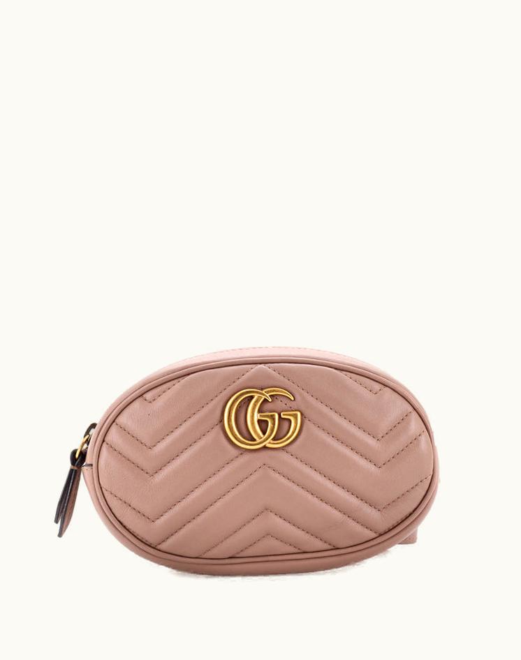 Gucci Gucci GG Marmont Belt Bag Matelasse Leather Neutral Beige