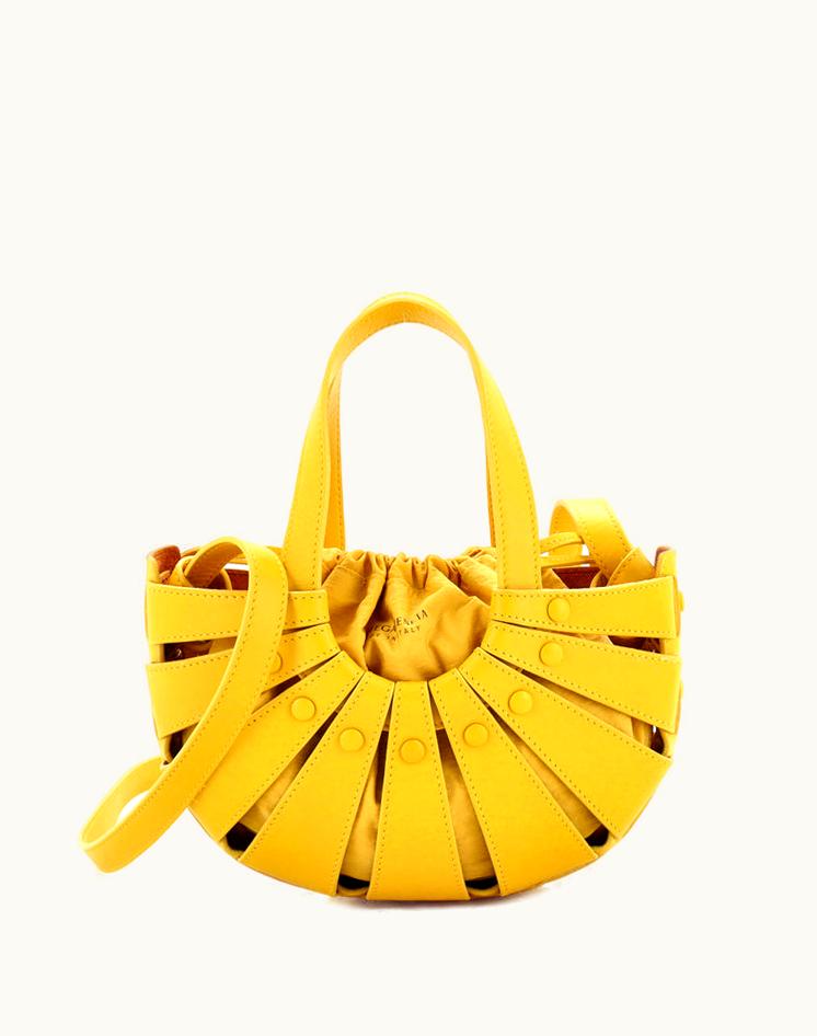 Bottega Veneta Bottega Veneta Shell Bag Leather Small Yellow Gold