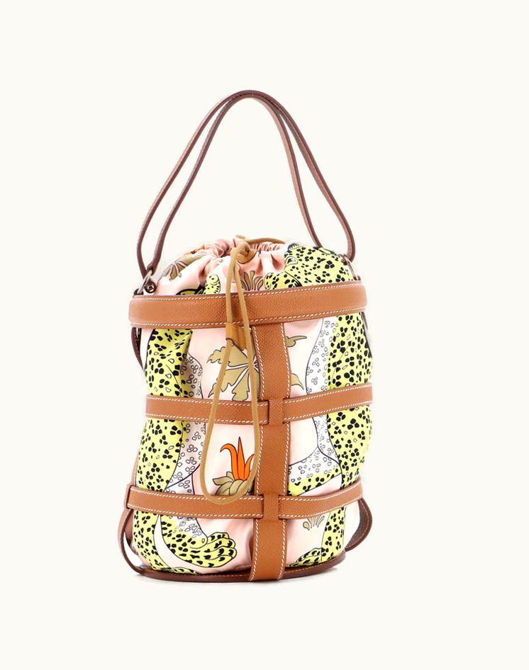 Hermès Hermès Musardine Bucket Bag Printed Silk With Leather