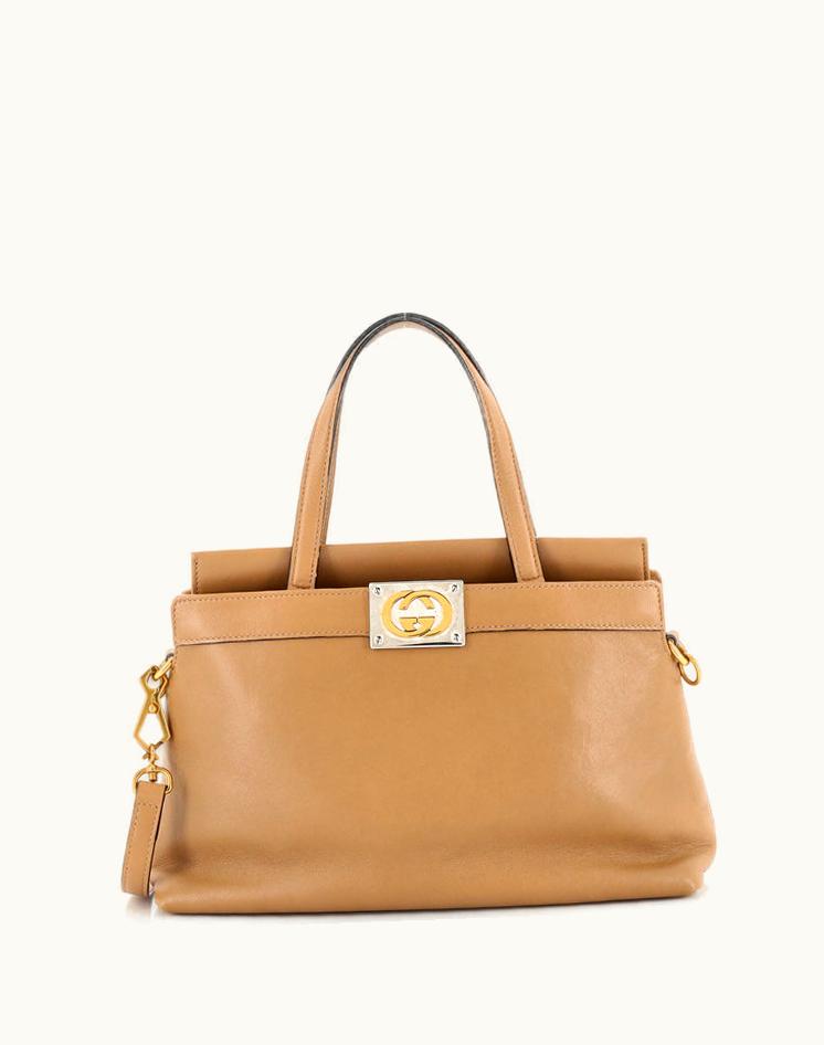 Gucci Gucci Linea Matisse Interlocking G Top Handle Tote Leather Small