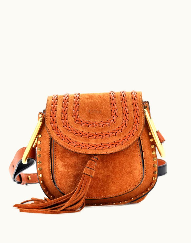 Chloe Chloe Hudson Handbag Whipstitch Suede Mini