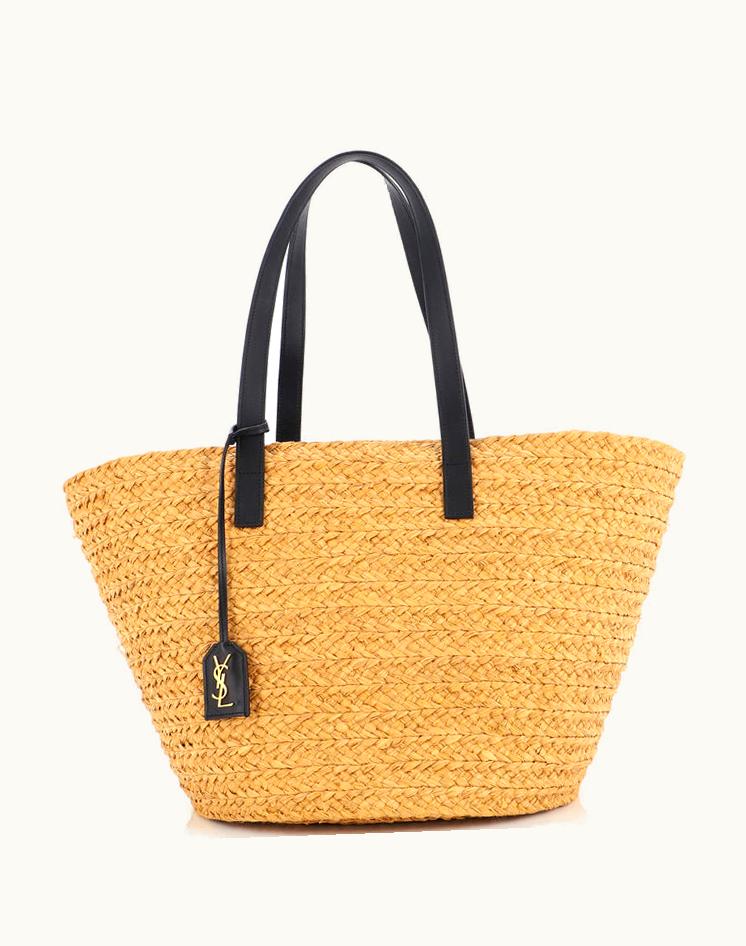 Saint Laurent Saint Laurent Panier Basket Shopper Raffia Medium Luxury Tote Neutral