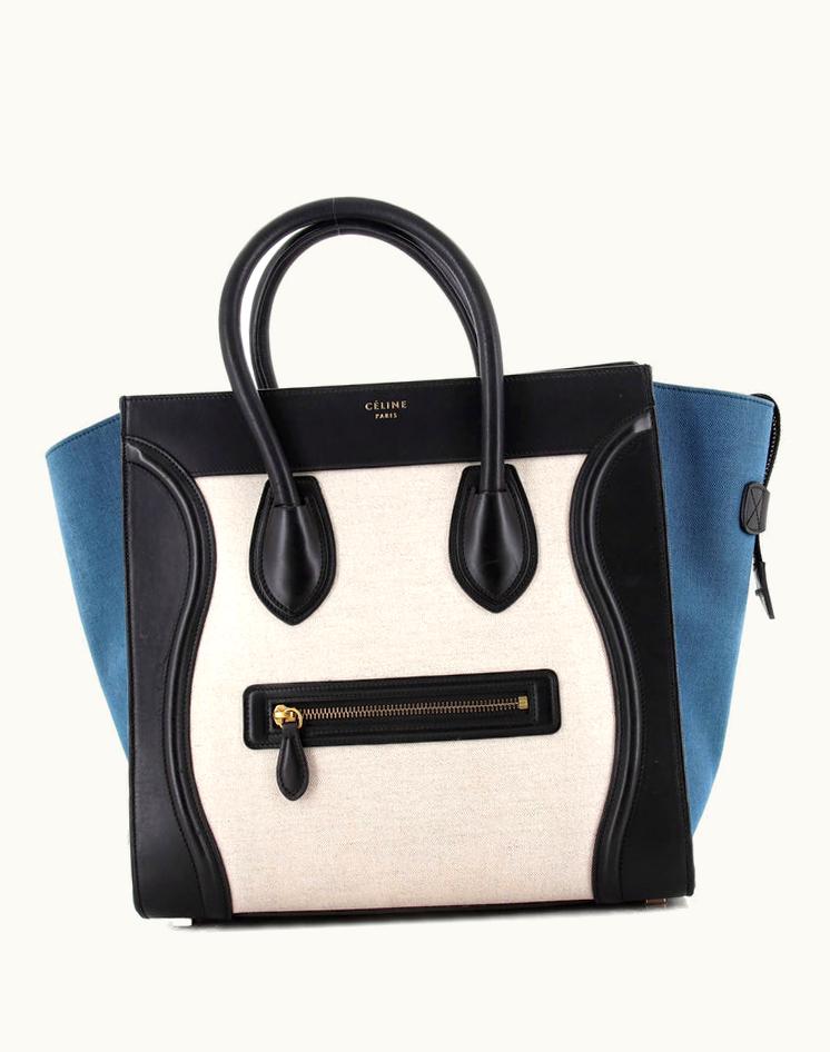 Celine Celine Tricolor Luggage Bag Canvas And Leather Mini