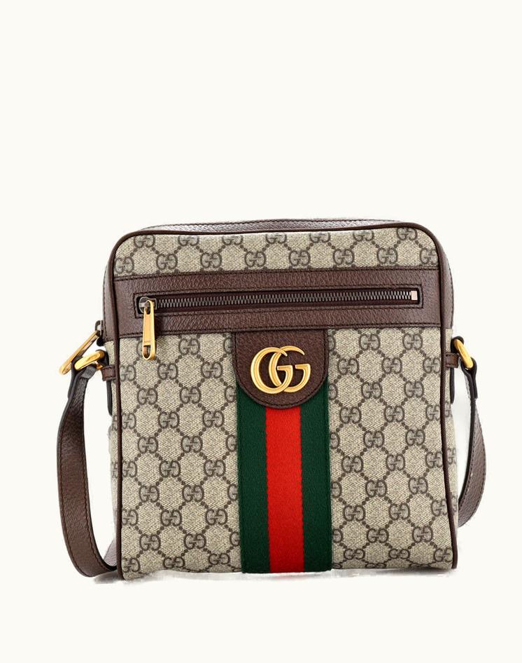 Gucci Gucci Ophidia Messenger Bag GG Coated Canvas Small Brown