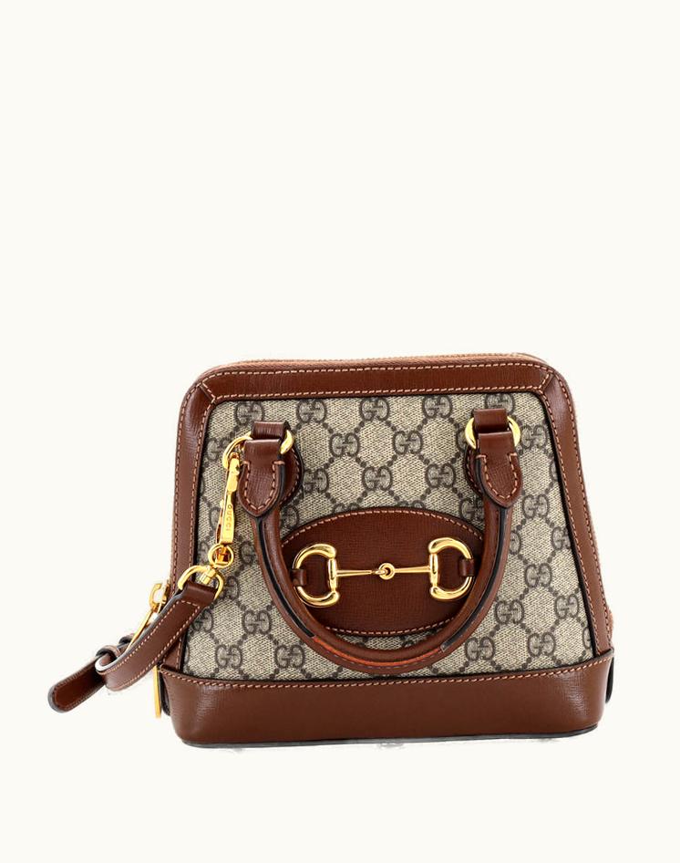 Gucci Gucci Horsebit 1955 Top Handle Bag GG Coated Canvas Mini
