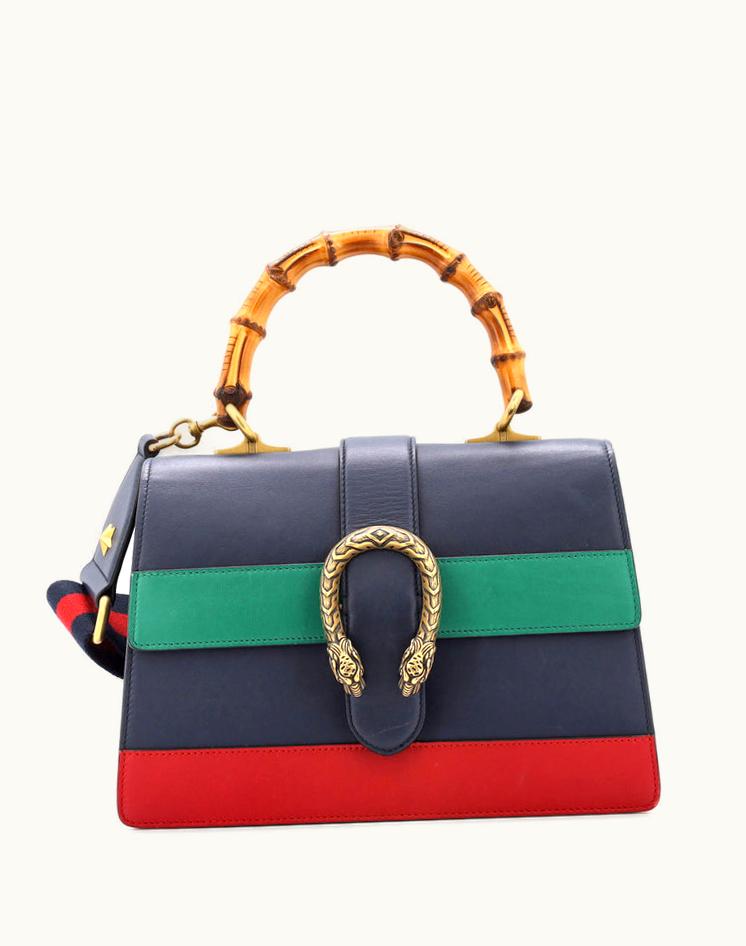 Gucci Gucci Dionysus Bamboo Top Handle Bag Colorblock Leather Medium
