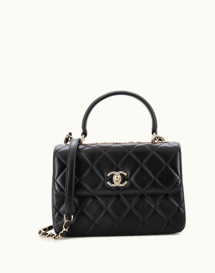 Chanel Chanel JUP90NL7 Trendy CC Top Handle Bag Quilted Lambskin Small Black