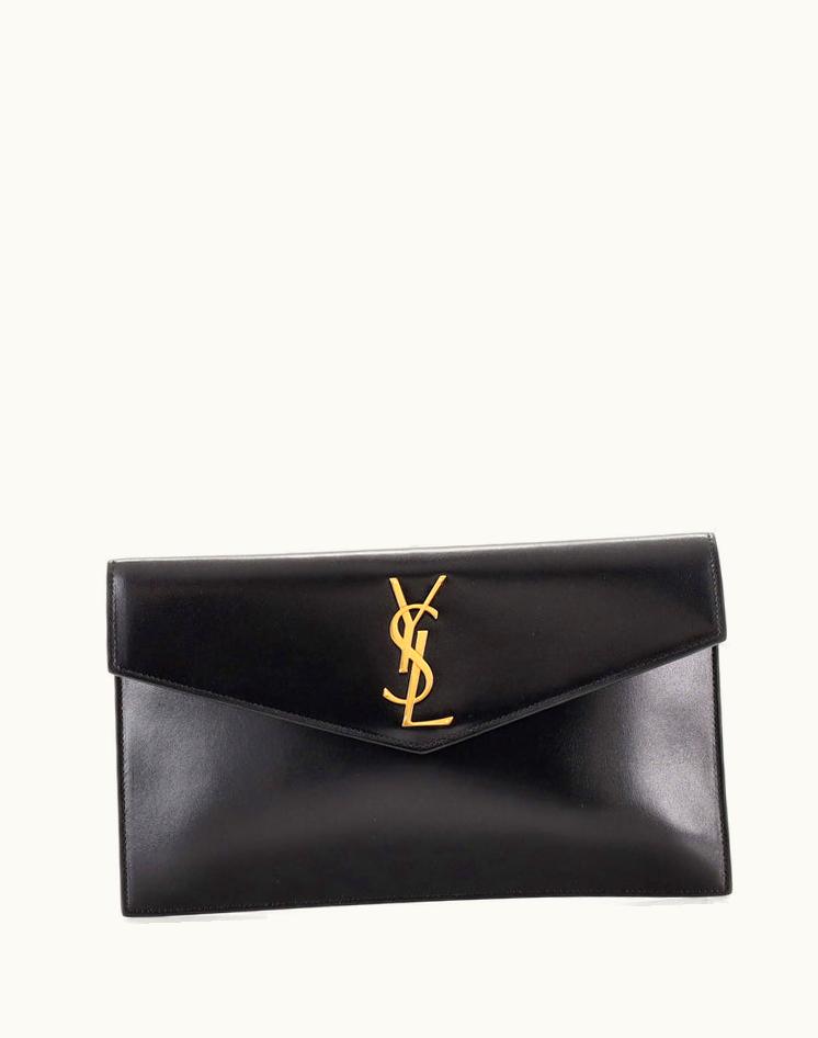 Saint Laurent Saint Laurent Uptown Pouch Leather Black Aged Gold