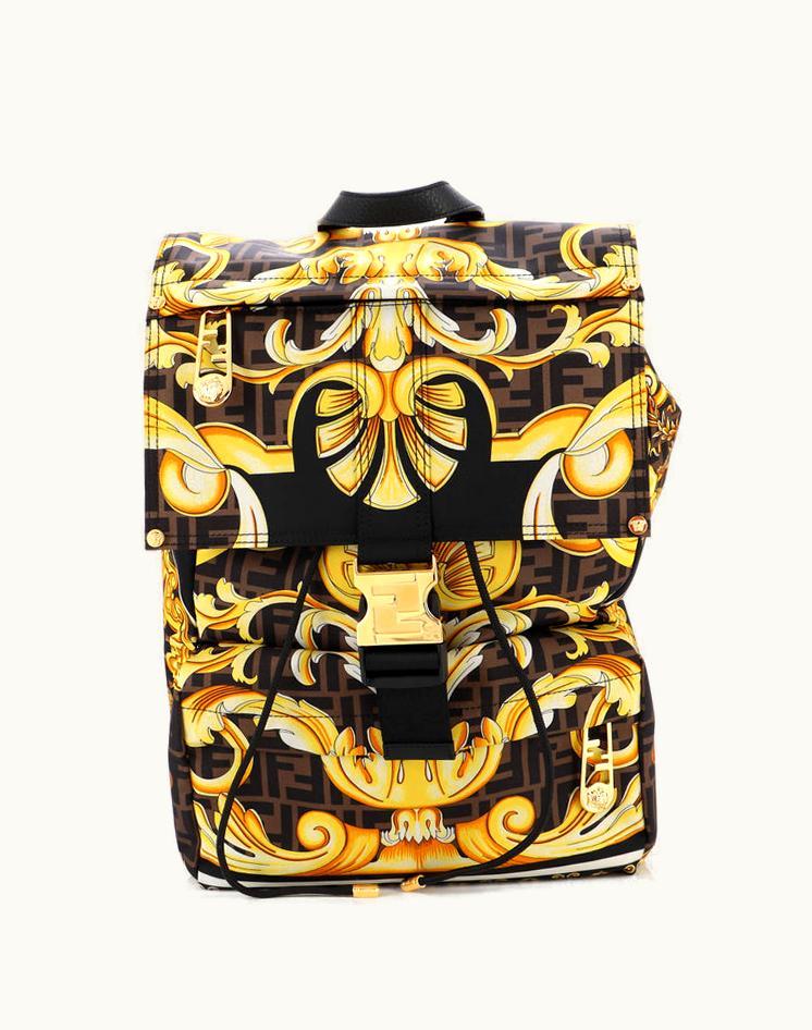 Fendi Fendi X Versace Fendace Fendiness Backpack Printed Zucca Nylon Medium