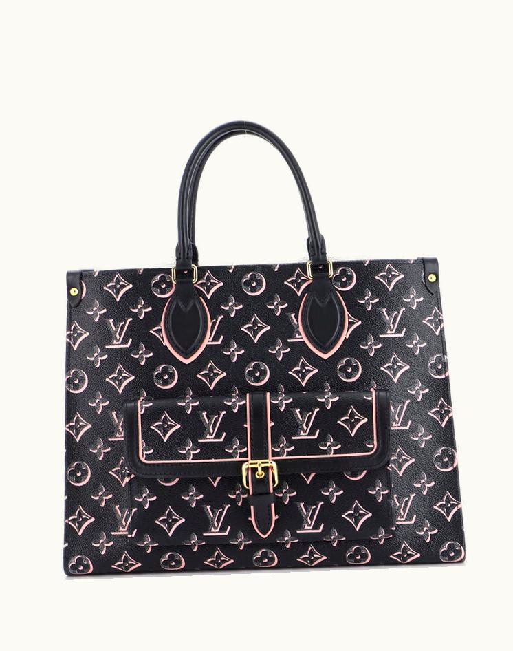 Louis Vuitton Louis Vuitton OnTheGo Tote Fall For You Monogram Canvas MM Black Pink Gold
