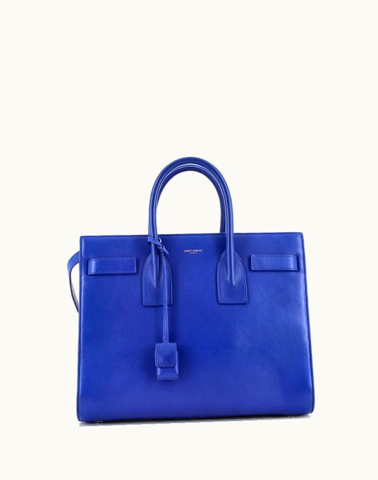 Saint Laurent Saint Laurent Sac De Jour Bag Small Leather Blue Gold