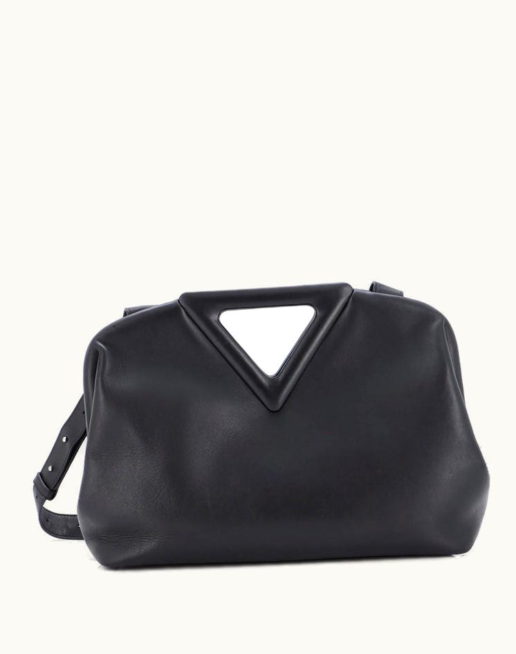 Bottega Veneta Bottega Veneta Point Shoulder Bag Leather Medium Black