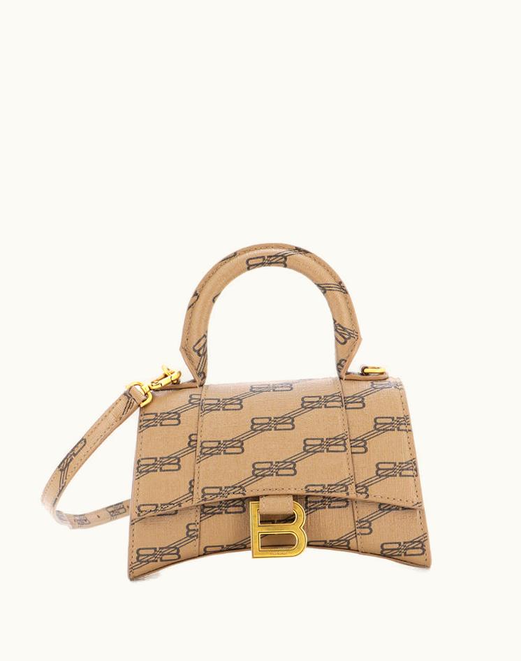Balenciaga Balenciaga Hourglass Top Handle Bag BB Coated Canvas XS