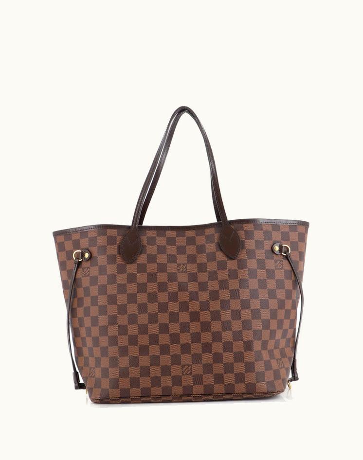 Louis Vuitton Louis Vuitton Neverfull Damier MM Tote Brown Red Gold