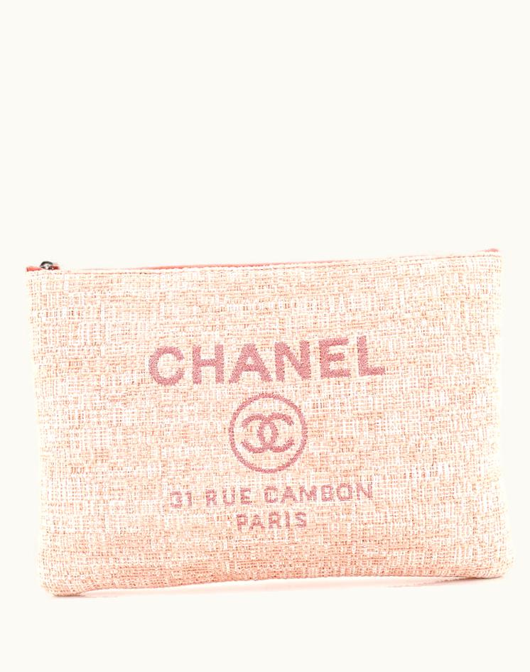 Chanel Chanel Deauville Pouch Raffia Large
